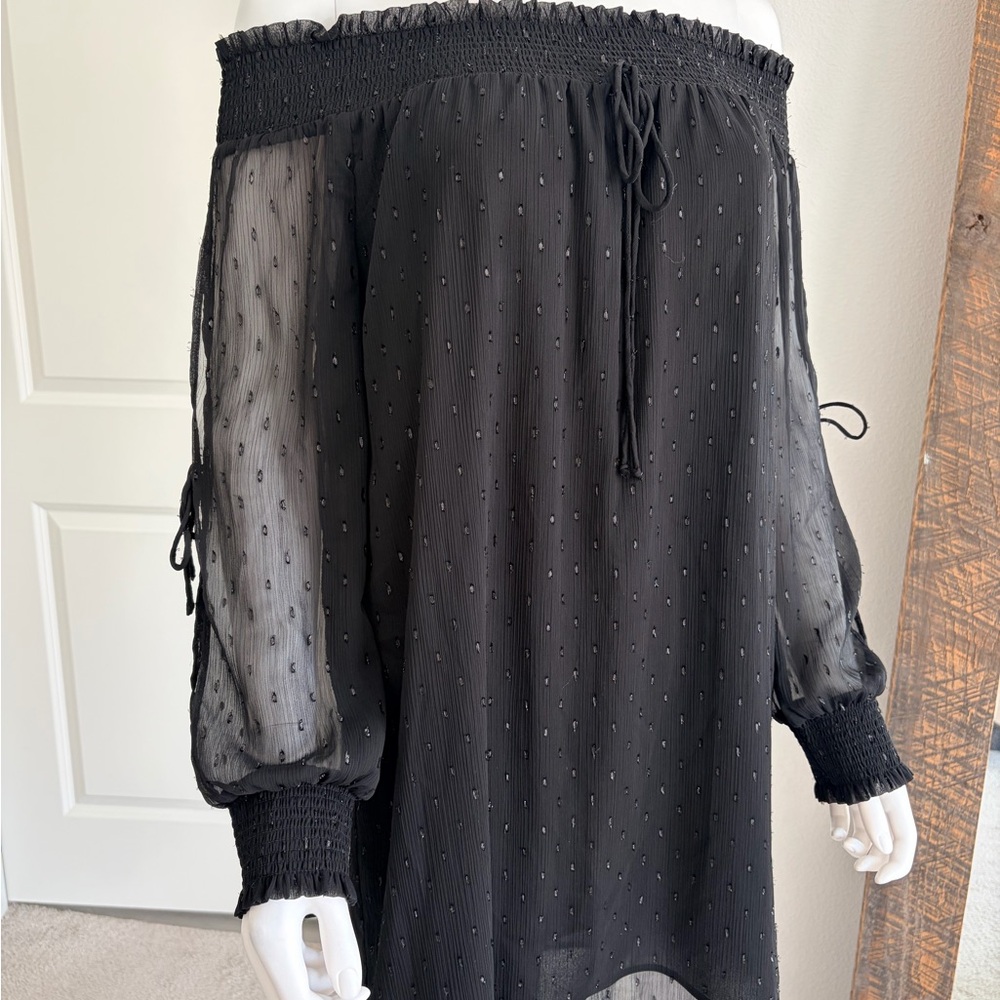 NWOT Zara Black Off-Shoulder Dress Small